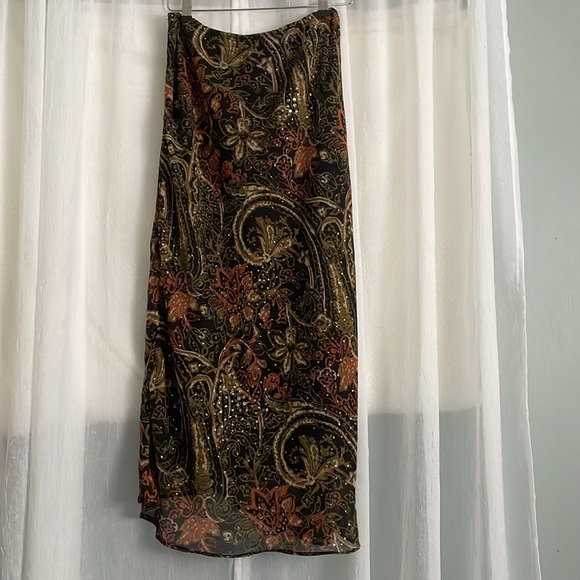 Tradition two piece top and skirt orange rust and kaki flecks of gold size 8 - Picture 5 of 7